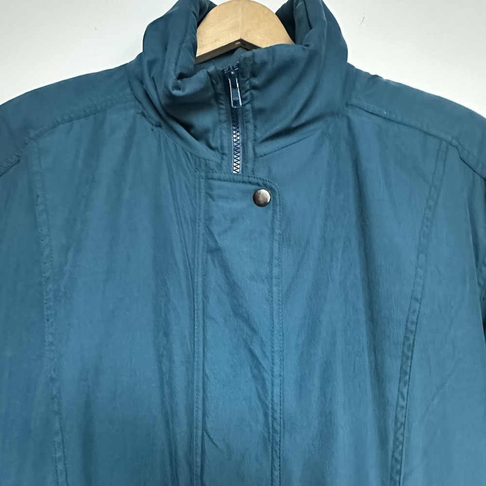 Jacqueline Ferrar Blue Dark Teal Winter Coat Detachable Faux Fur‎ Hood Lined - Picture 6 of 16